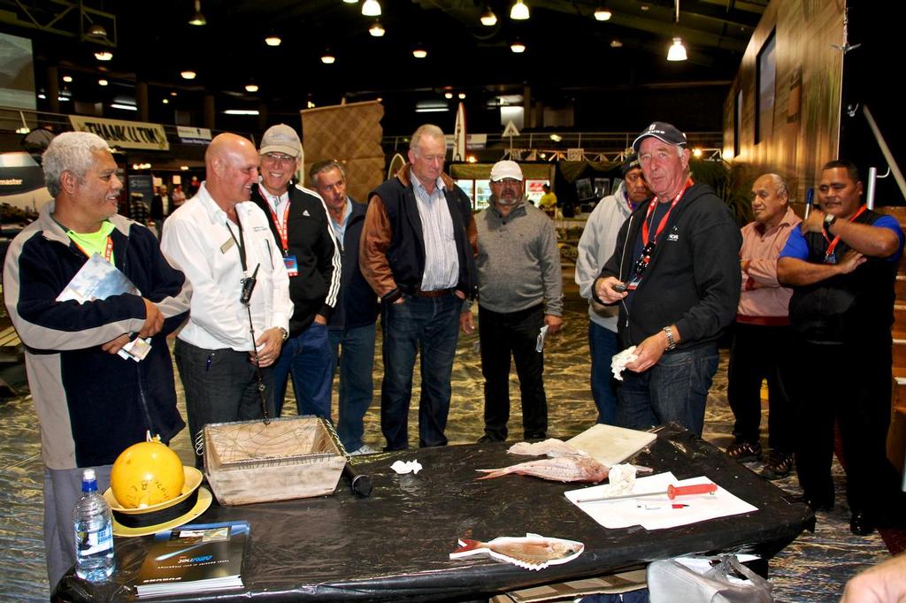 Fish filleting and boning demonstration - Hutchwilco NZ Boat Show 2014 - Day 2 © Richard Gladwell www.photosport.co.nz